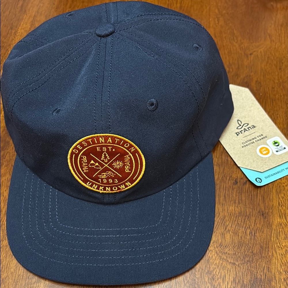 Prana “Destination Unknown” Snapback Unisex Hat with Circular Patch